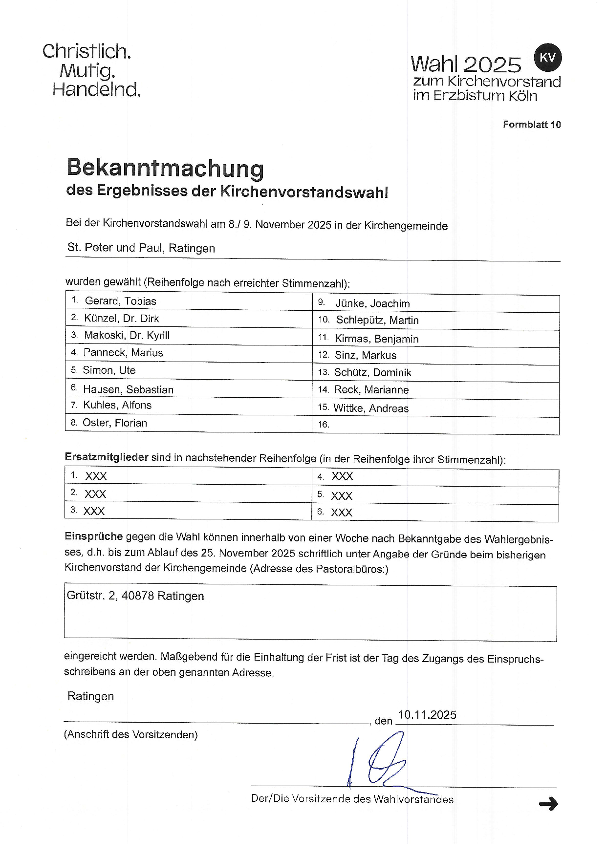 2511 ergebnis kv wahl