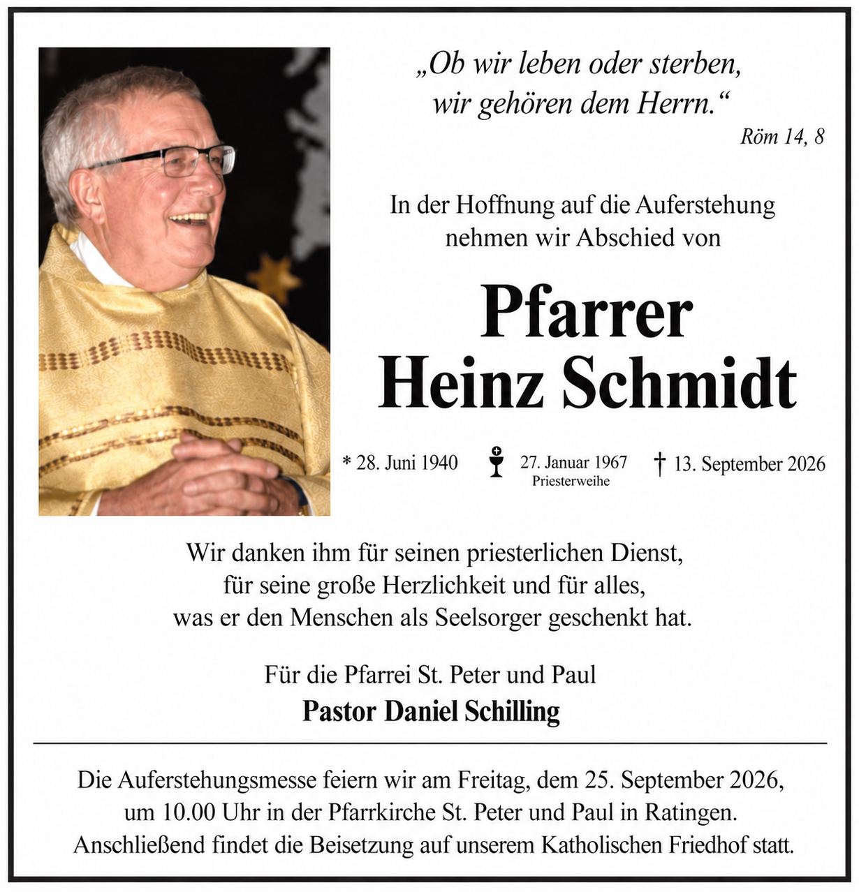 2609 PP Traueranzeige PfrSchmidt